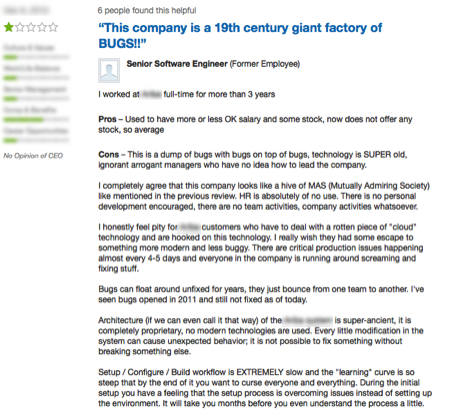 Screenshot 5 of company reviews